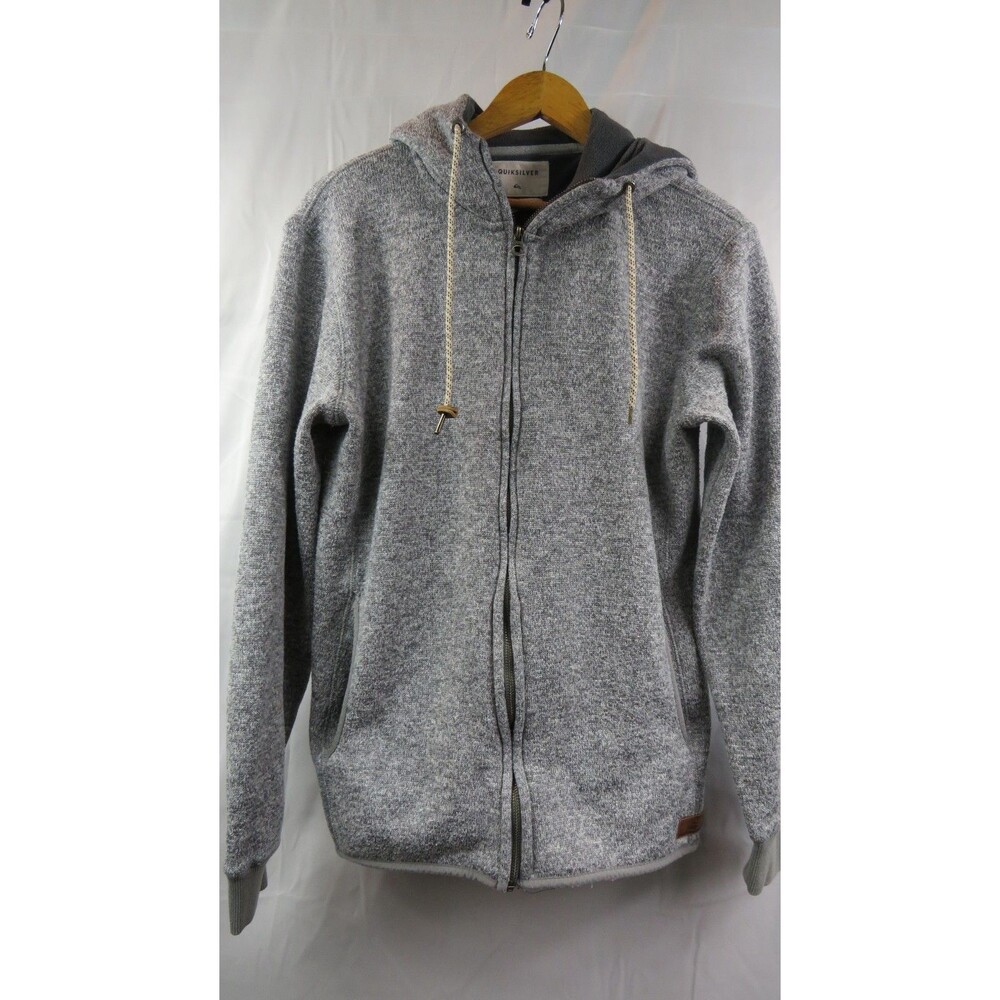 Quiksilver Keller Mens Small Full Zip Hoodie Sweater Knit Fleece Jacket